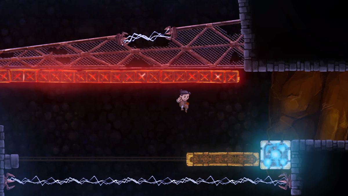 Teslagrad (PlayStation 4) screenshot: Jump on the platform