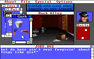Déjà Vu II: Lost in Las Vegas (DOS) screenshot: Back alley. (VGA)