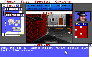 Déjà Vu II: Lost in Las Vegas (DOS) screenshot: Alley. (VGA)