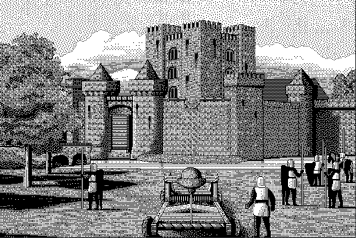 Defender of the Crown (Macintosh) screenshot: Catapult.
