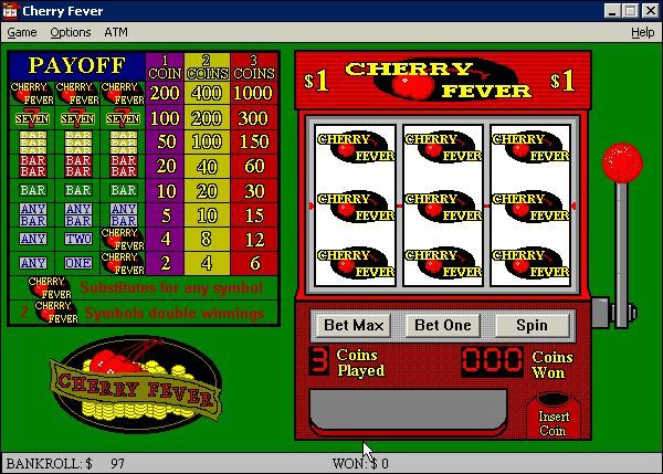 Cherry Slots Fever (Windows) screenshot: The start of a game