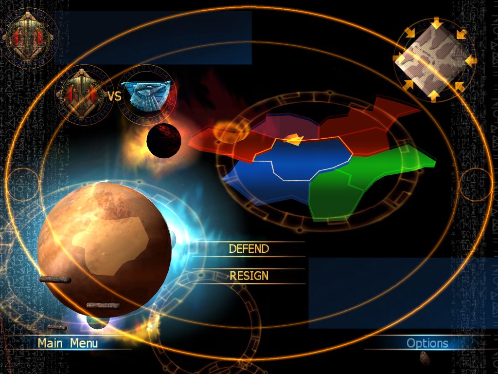 Emperor: Battle for Dune (Windows) screenshot: Your territory is under attack.Defend or resign.