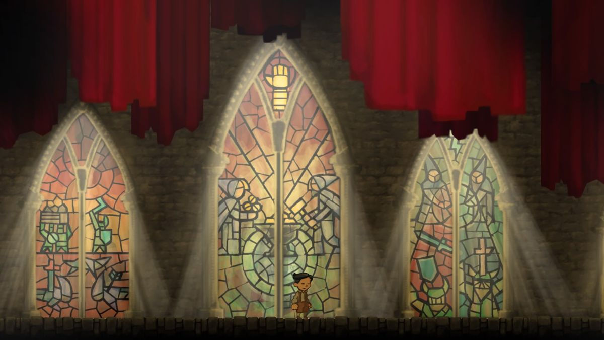 Teslagrad (PlayStation 4) screenshot: Stained-glass windows