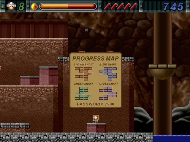 Gold Miner Joe (Windows) screenshot: The progress map
