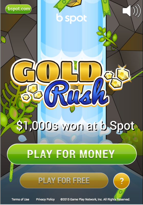 Gold Rush (Browser) screenshot: Gold Rush Landing page