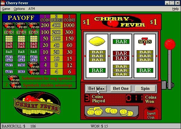 Cherry Slots Fever (Windows) screenshot: This is what a win looks like