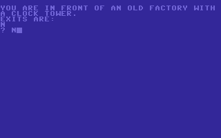 COMPUTE!'s Guide to Adventure Games (included game) (Commodore 64) screenshot: Starting the game.