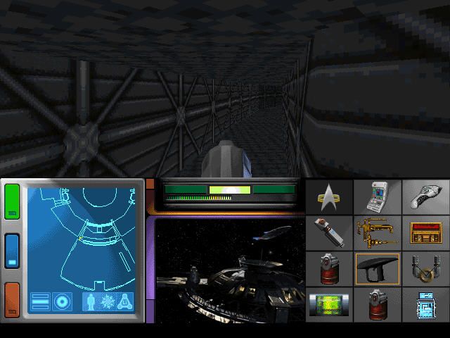 Star Trek: Generations (Windows) screenshot: Narrow station air conduit