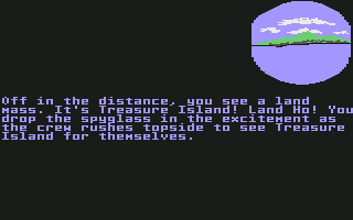 Treasure Island (Commodore 64) screenshot: Treasure Island spotted!