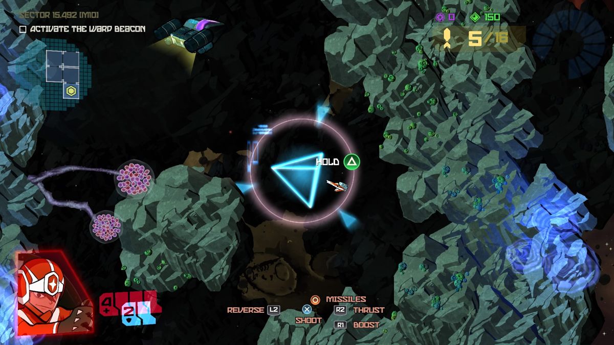 Galak-Z: The Dimensional (PlayStation 4) screenshot: Warp beacon spot