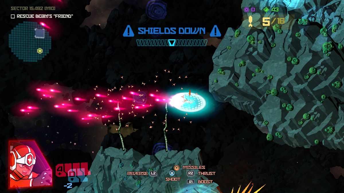 Galak-Z: The Dimensional (PlayStation 4) screenshot: Shields down