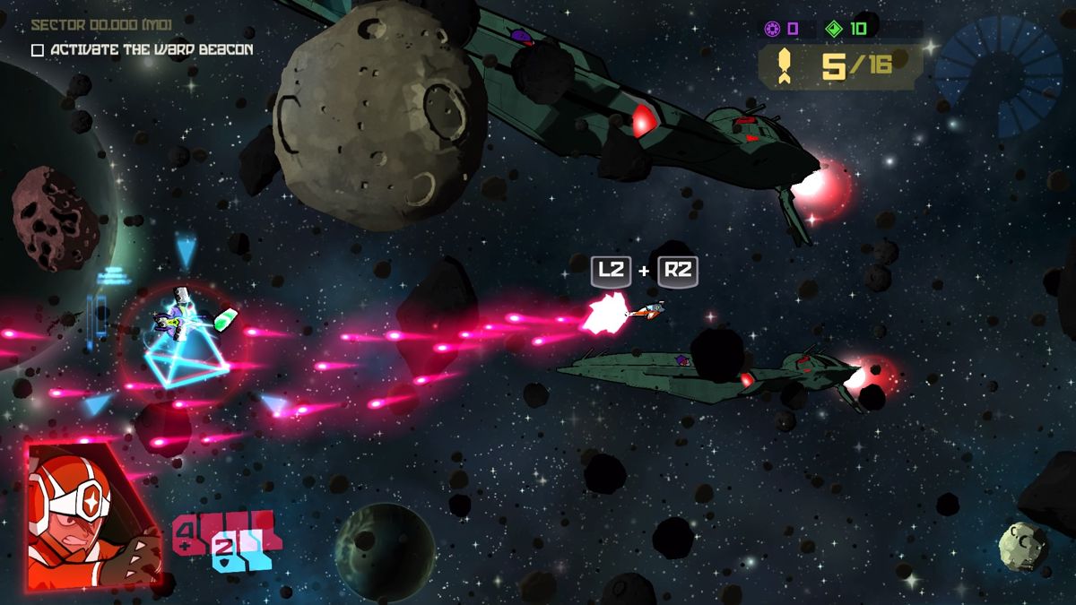Galak-Z: The Dimensional (PlayStation 4) screenshot: Activating warp beacon