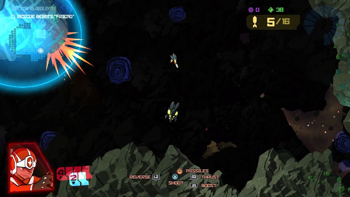 Galak-Z: The Dimensional (PlayStation 4) screenshot: Cave entrance