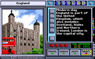 Where in Time Is Carmen Sandiego? (DOS) screenshot: ...But now back to the future!
