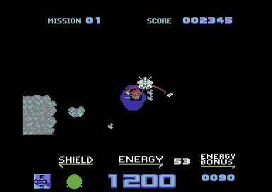 Galaxy Force II (Commodore 64) screenshot: Flying combat