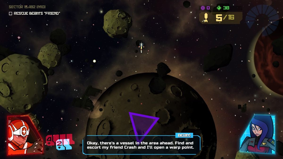Galak-Z: The Dimensional (PlayStation 4) screenshot: Mission objectives