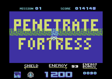 Galaxy Force II (Commodore 64) screenshot: Onto segent 2