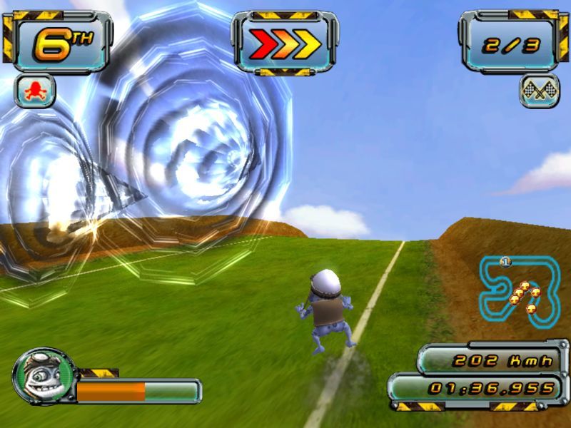 Crazy Frog Arcade Racer (Windows) screenshot: These things are speed power-ups