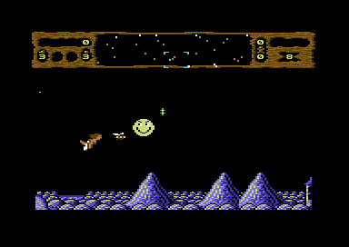 Insects in Space (Commodore 64) screenshot: Blast them nasties.