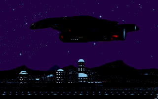 Future Wars: Adventures in Time (DOS) screenshot: Landing the space ships.
