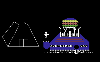 In Search of the Most Amazing Thing (Commodore 64) screenshot: A hut!