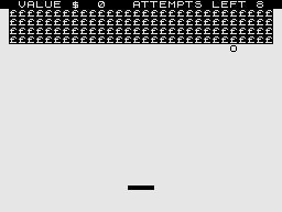 Breakout (ZX81) screenshot: Start of the game.