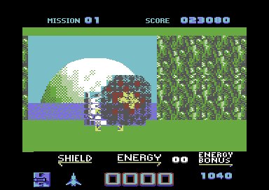 Galaxy Force II (Commodore 64) screenshot: Game over
