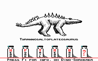 Dino-Sorcerer (DOS) screenshot: Tyrannosaltoplateosaurus