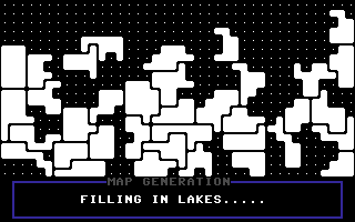 Lords of Conquest (Commodore 64) screenshot: Random map generator.