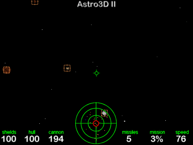 Astro3D II (Windows) screenshot: In-game view.