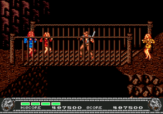 Growl (Genesis) screenshot: Fighting bitches on the bridge