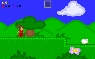 Peach's Dream (DOS) screenshot: Start of the first level.