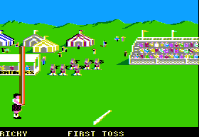 World Games (Apple II) screenshot: Caber Toss