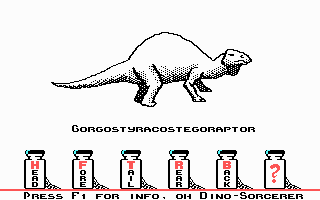 Dino-Sorcerer (DOS) screenshot: Gorgostyracostegoraptor