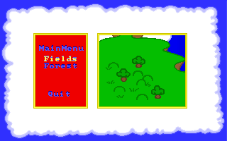 Peach's Dream (DOS) screenshot: Stage selection.