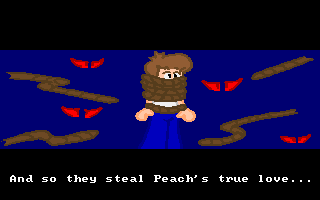 Peach's Dream (DOS) screenshot: ...and take away her true love!