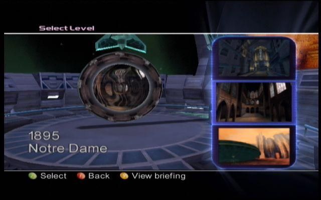 TimeSplitters 2 (Xbox) screenshot: This portal is where you choose your levels.