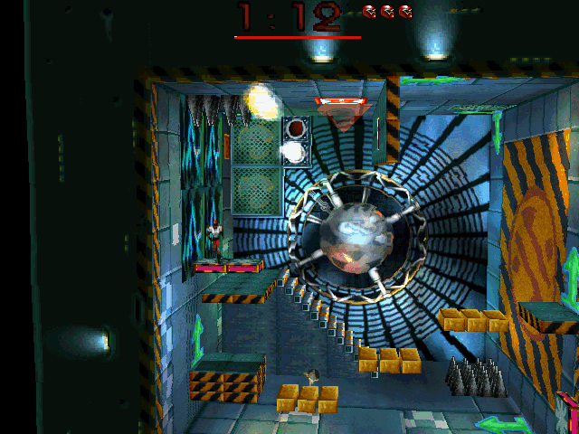 Blast Chamber (DOS) screenshot: A very treacherous elevator platform.