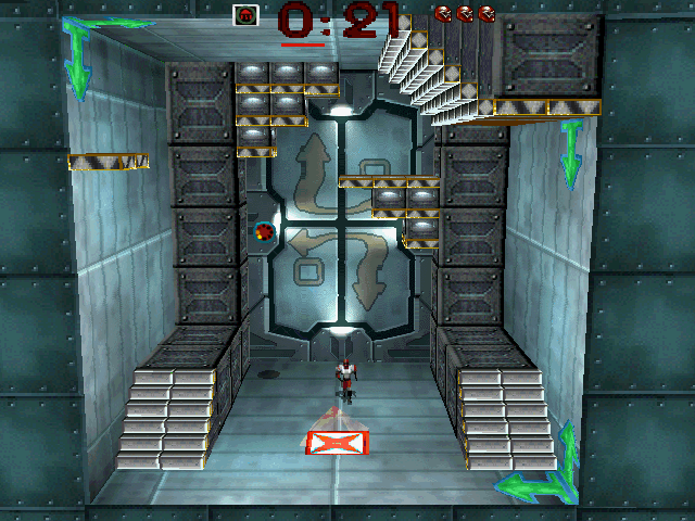 Blast Chamber (DOS) screenshot: About to exit the level.