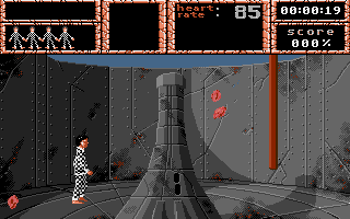 Weird Dreams (Amiga) screenshot: You start off in a giant candyfloss machine.