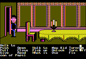 Maniac Mansion (Apple II) screenshot: Dining room.