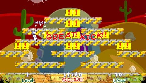 Snowy: The Bear's Adventures (PSP) screenshot: Great Kick!