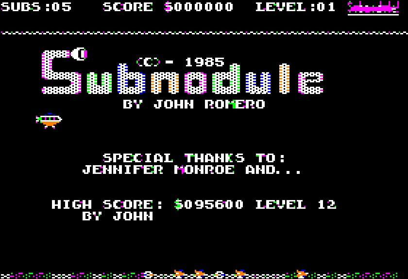 Subnodule (Apple II) screenshot: Title screen