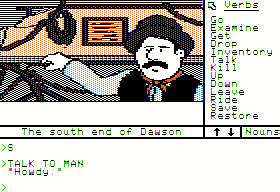 Gunslinger (Apple II) screenshot: Howdy!