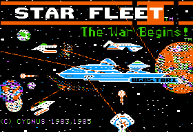 Star Fleet I: The War Begins! (Apple II) screenshot: Title screen.