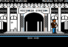 The Scoop (Apple II) screenshot: Victoria Station.