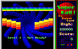 Super Ball ! (DOS) screenshot: The beginning of level 1