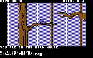 Masquerade (Commodore 64) screenshot: Bird house.