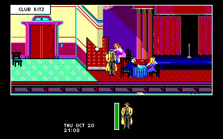 Dick Tracy: The Crime-Solving Adventure (DOS) screenshot: Excuse me, you haven't seen any suspicious characters around have you?