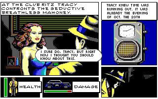Dick Tracy: The Crime-Solving Adventure (DOS) screenshot: Talking to Breathless.